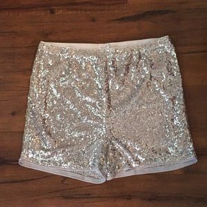 VENUS Silver Sequins Shorts